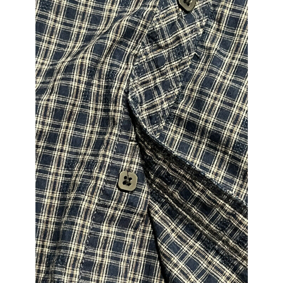 Coach Men's US‎ Large Long Sleeve Button Down Shirt 100% Cotton Plaid Blue B12 - Picture 6 of 7